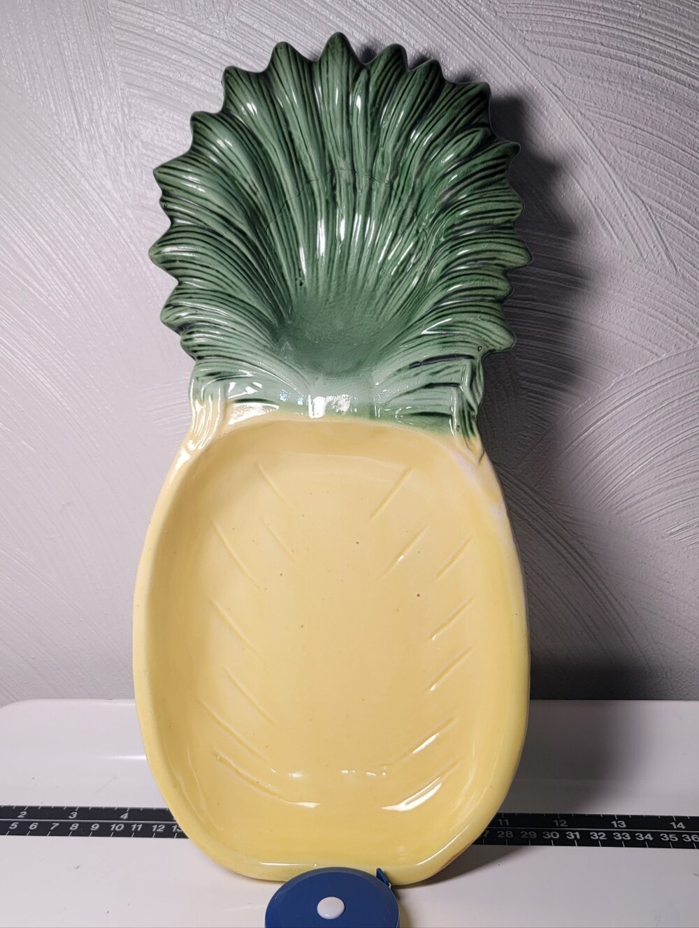 Vintage Ceramic Pineapple Serving Platter.  Japan. Lipper & Mann Creations